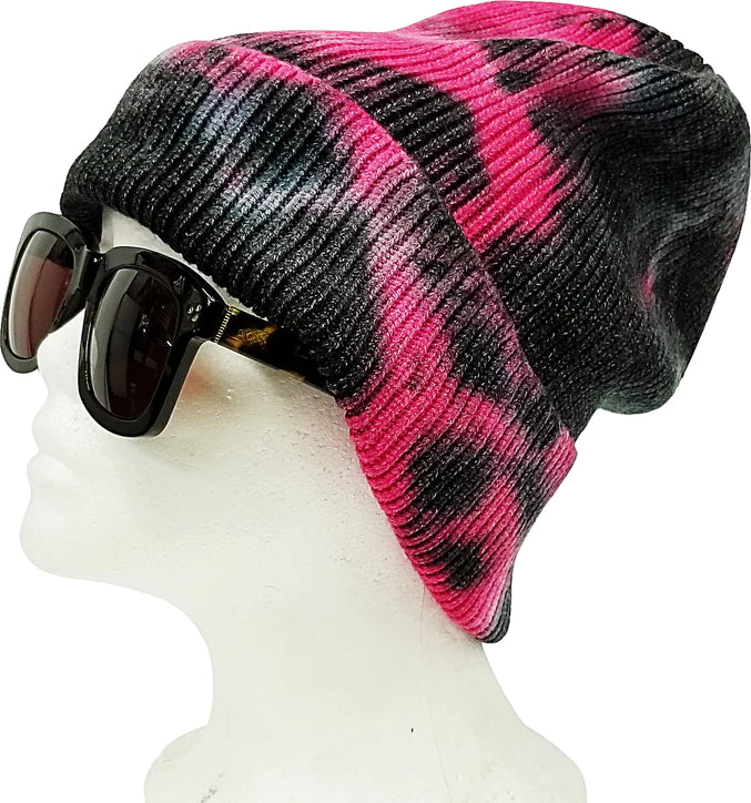 PB266 PIT BULL TIE DYE CUFFED KNIT BEANIE HATS