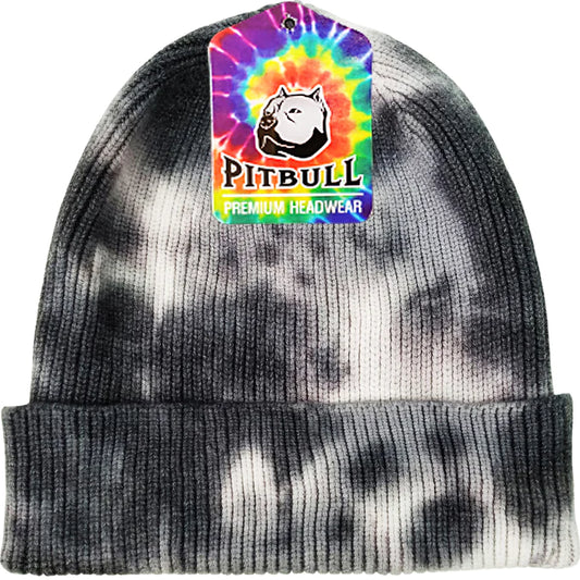 PB266 PIT BULL TIE DYE CUFFED KNIT BEANIE HATS