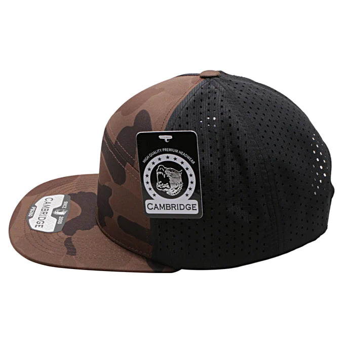 Pitbull Shiny Camo Camper Perforated Snapback Hats