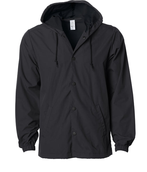 WATER RESISTANT HOODED WINDBREAKER COACHES JACKET