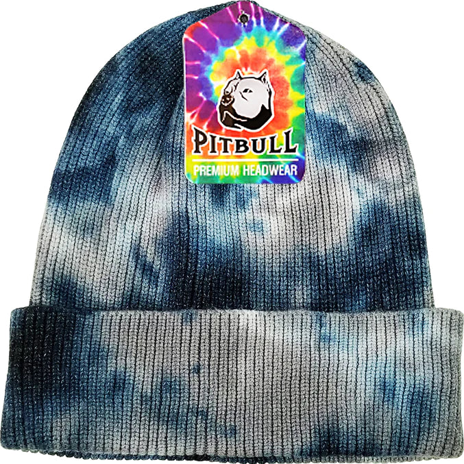 PB266 PIT BULL TIE DYE CUFFED KNIT BEANIE HATS