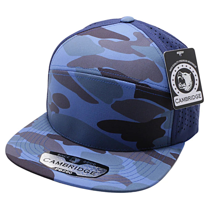 Pitbull Shiny Camo Camper Perforated Snapback Hats