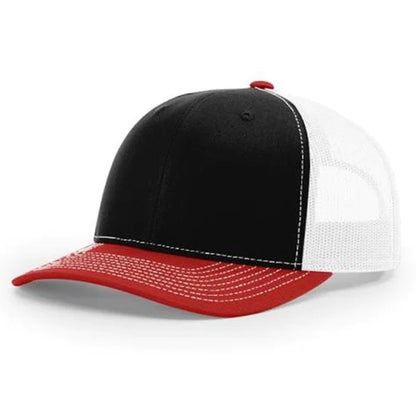 Richardson 112 Twill Mesh Back Trucker Hat with Contrast Stitching and Adjustable Plastic Snapback