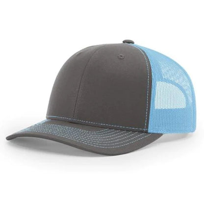 Richardson 112 Twill Mesh Back Trucker Hat with Contrast Stitching and Adjustable Plastic Snapback