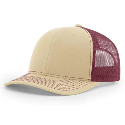 Richardson 112 Twill Mesh Back Trucker Hat with Contrast Stitching and Adjustable Plastic Snapback