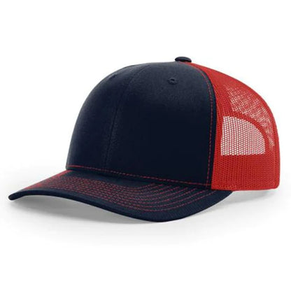 Richardson 112 Twill Mesh Back Trucker Hat with Contrast Stitching and Adjustable Plastic Snapback