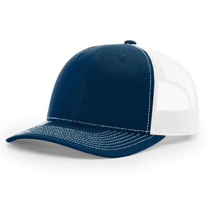 Richardson 112 Twill Mesh Back Trucker Hat with Contrast Stitching and Adjustable Plastic Snapback