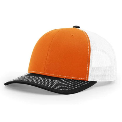 Richardson 112 Twill Mesh Back Trucker Hat with Contrast Stitching and Adjustable Plastic Snapback