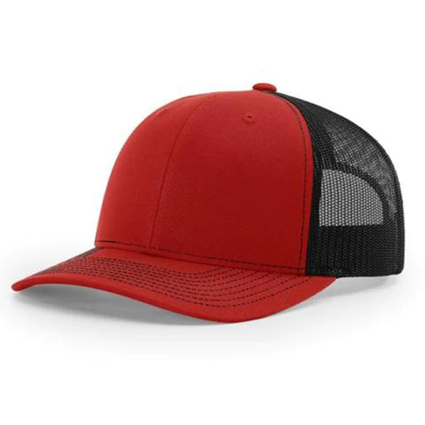 Richardson 112 Twill Mesh Back Trucker Hat with Contrast Stitching and Adjustable Plastic Snapback