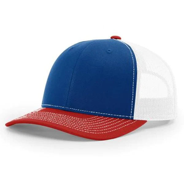 Richardson 112 Twill Mesh Back Trucker Hat with Contrast Stitching and Adjustable Plastic Snapback