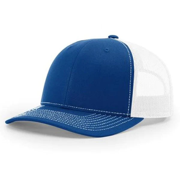 Richardson 112 Twill Mesh Back Trucker Hat with Contrast Stitching and Adjustable Plastic Snapback